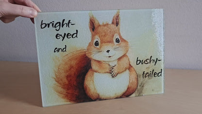 Glasschneidebrett - Eichhörnchen 1 (mit oder ohne Text)