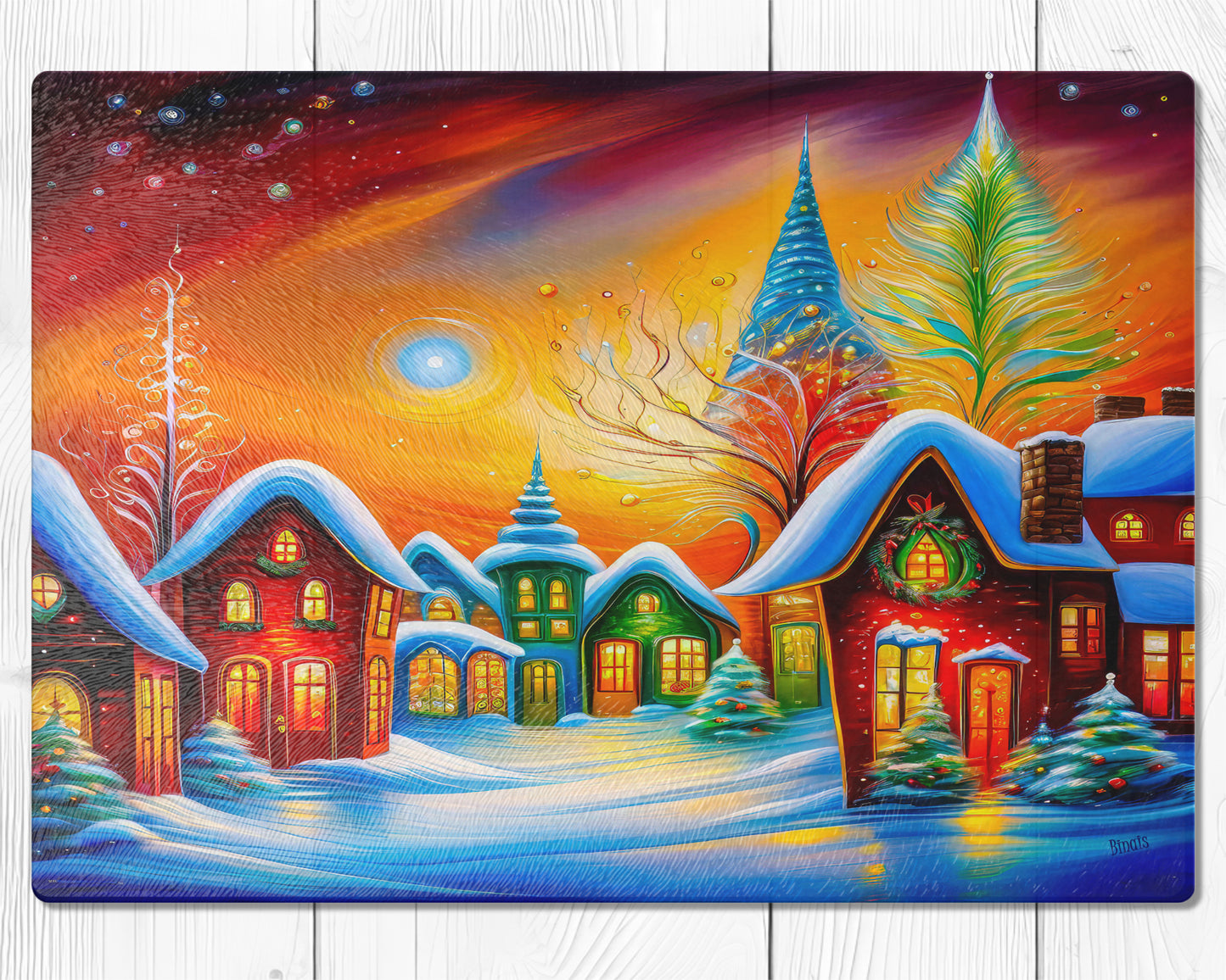 Glasschneidebrett - Winter 4